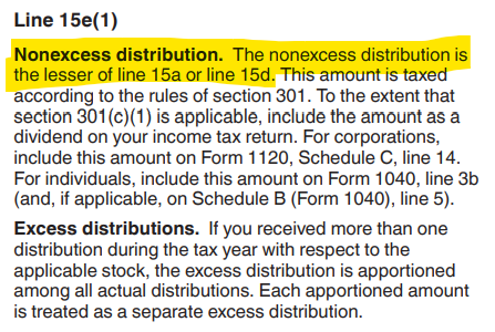 Screenshot of IRS Draft Instructions showing confusing labeling for Line 15e(1)