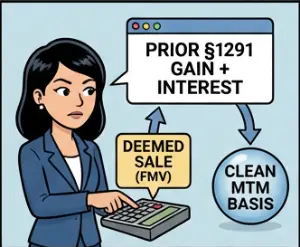 Illustration of a deemed sale at FMV facilitating the transition from §1291 to MTM
