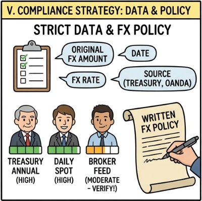 Form 8621 compliance strategy — strict data requirements and written FX policy for PFIC excess distribution calculations.