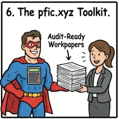 Screenshot of detailed, audit-ready Excel workpapers generated by PFIC Calculator (pfic.xyz)