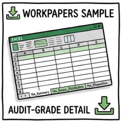 Screenshot of Excel workpaper showing daily allocation rows